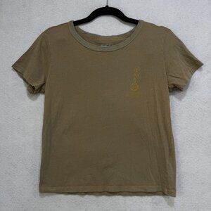 RVCA Shirt Womens XS Nature vs Industry Graphic Embroidered Casual Tee